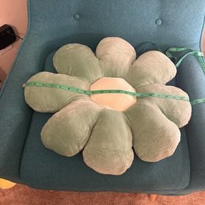 Green flower pillow perfect for kids, rooms, nurseries and all decor